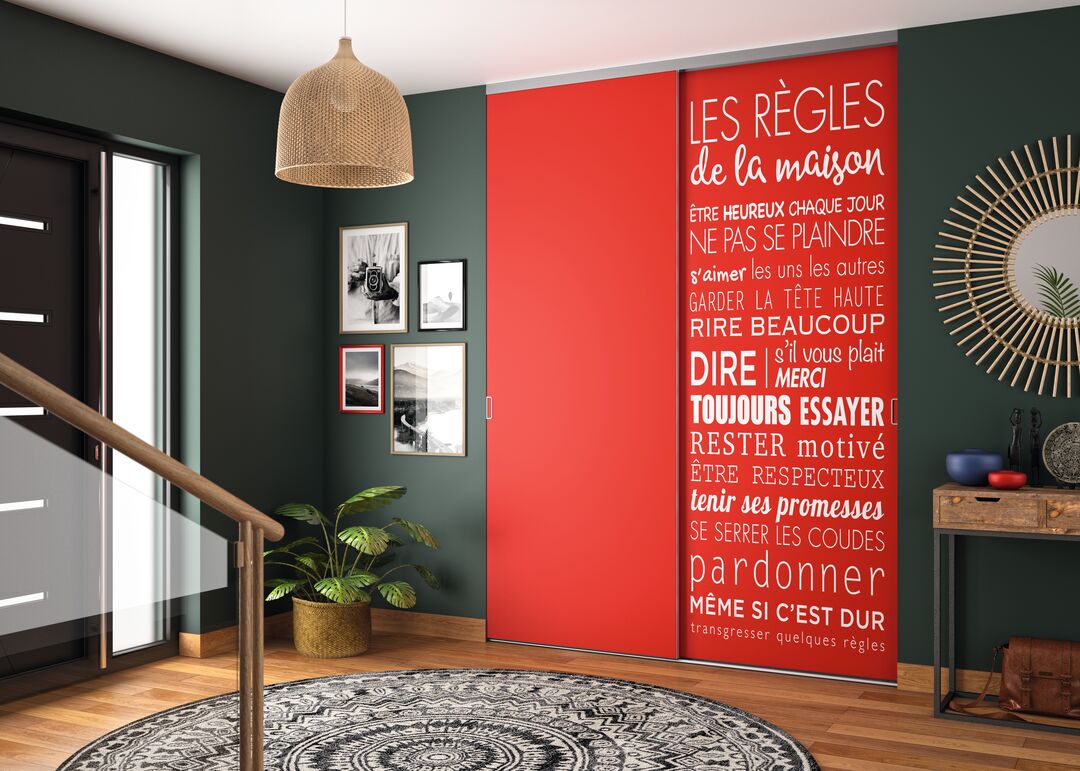 Porte de placard sur-mesure YKARIO modèle PIXO personnalisé