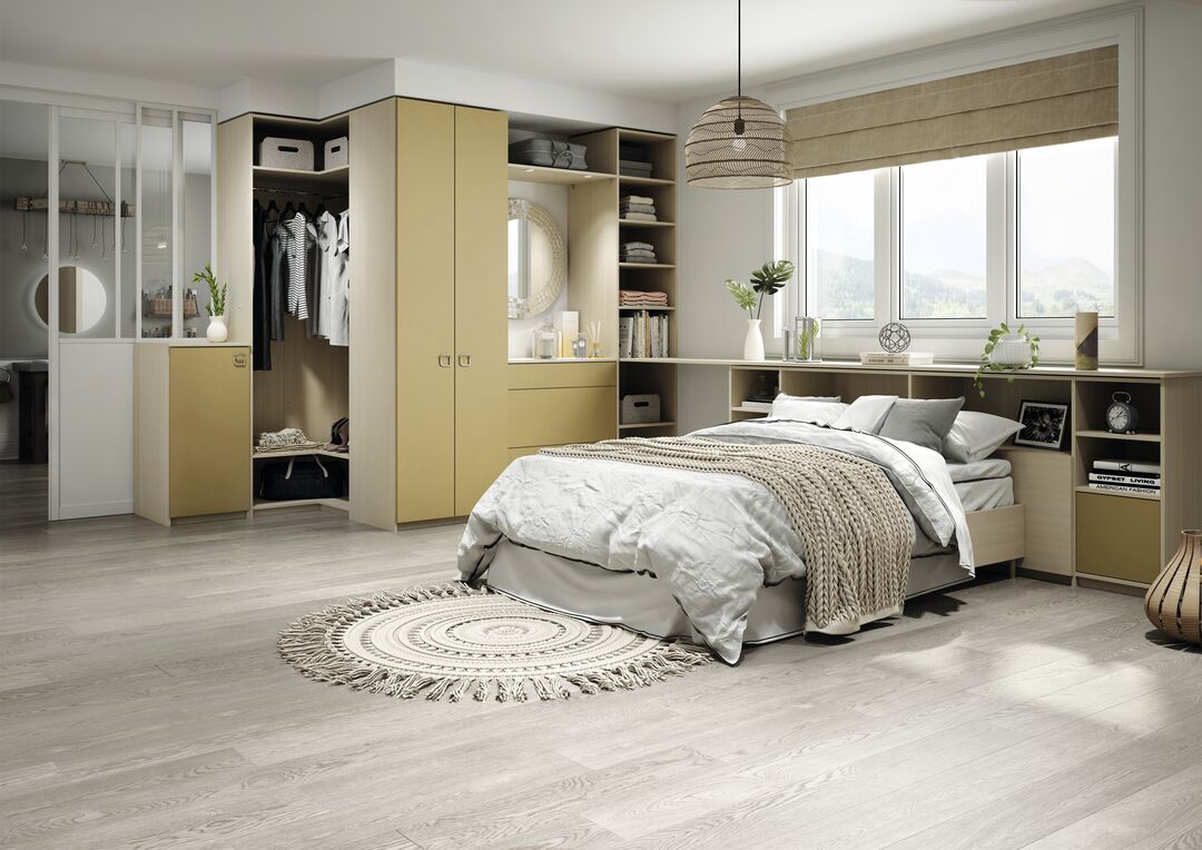 Dressing d'angle sur-mesure Ykario pour chambre parentale