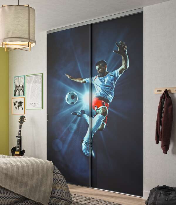 Porte de placard pixo sur mesure impression football