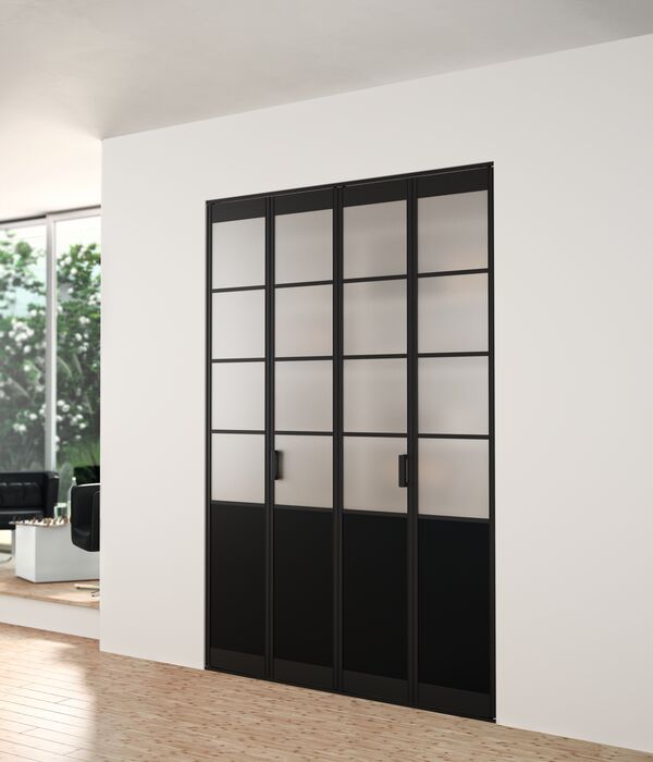 Porte de placard pliante sur-mesure Factory Brooklyn d'YKARIO - porte double fermée