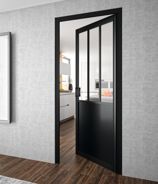 bloc porte noir standard ouvert Ykario