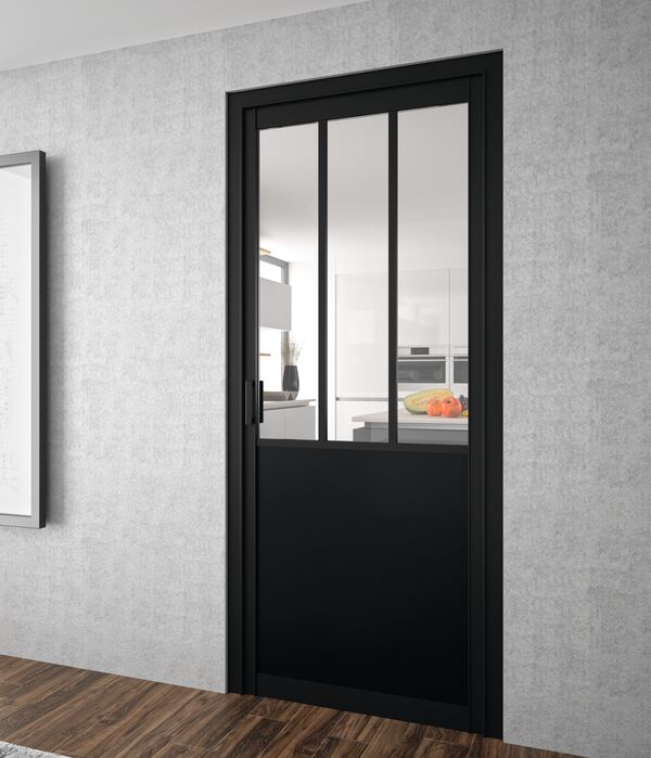 bloc porte noir standard ferme Ykario