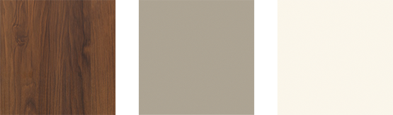 Décors Noyer Fumé, brun lacté et ecru